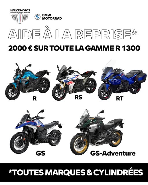  Aide exceptionnelle à la reprise dans les concessions BMW HELICE MOTOS 